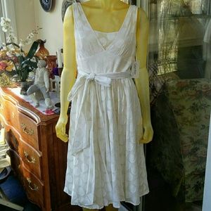 Calvin Klein White Polkadot Cotton Sundress